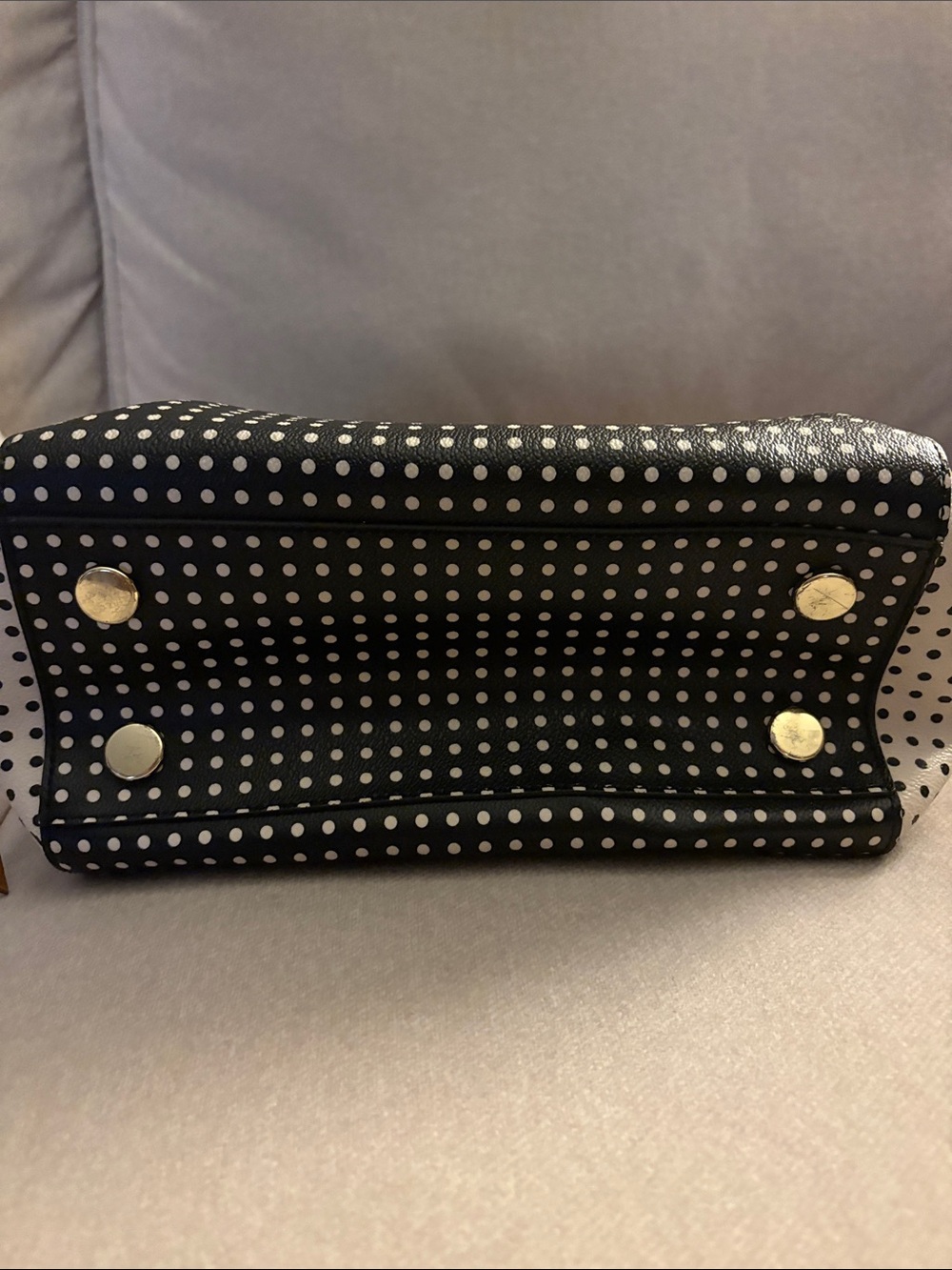 Fossil Black and White Polka Dot Crossbody with Tan Trim - Picture 5 of 8